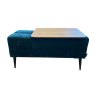 Fama Moonap Monroe Medium Footstool With Gap For A Table Fabric 10 Teal Front With Table