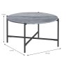 Marmora Round Coffee Table Grey Marble & Grey Dimensions