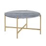 Marmora Round Coffee Table Grey Marble & Gold