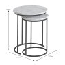 Marmora Nest Of Tables (Set of 2) White Marble & Grey Dimensions