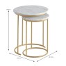 Marmora Nest Of Tables (Set of 2) White Marble & Gold Dimensions