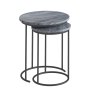 Marmora Nest Of Tables (Set of 2) Grey Marble & Grey