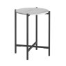 Marmora Round Side/Lamp Table White Marble & Grey