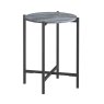 Marmora Round Side/Lamp Table Grey Marble & Grey