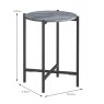 Marmora Round Side/Lamp Table Grey Marble & Grey Dimensions