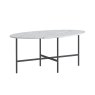 Marmora Oval Coffee Table White Marble & Grey