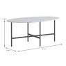 Marmora Oval Coffee Table White Marble & Grey Dimensions