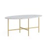 Marmora Oval Coffee Table White Marble & Gold