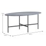 Marmora Oval Coffee Table Grey Marble & Grey Dimensions