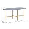Marmora Oval Coffee Table Grey Mable & Gold Dimensions