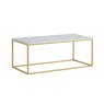Marmora Rectangular Coffee Table White Marble & Gold