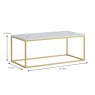 Marmora Rectangular Coffee Table White Marble & Gold Dimensions
