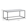 Marmora Rectangular Coffee Table White Marble & Grey Dimensions