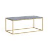 Marmora Rectangular Coffee Table Grey Marble & Gold