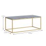 Marmora Rectangular Coffee Table Grey Marble & Gold Dimensions