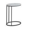 Marmora Oval  Sof/Side Table White Marble & Grey
