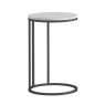 Marmora  Round Sofa/Side Table White Marble & Grey