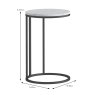 Marmora  Round Sofa/Side Table White Marble & Grey Dimensions