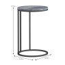 Marmora Round Sofa/Side Table Grey Marble & Grey Dimensions
