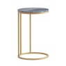 Marmora Round Sofa/Side Table Grey Marble & Gold