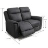 Fenton Electric Reclining 2 Seater Sofa Fabric Gunmetal Dimensions