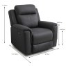 Fenton Electric Reclining Armchair Fabric Gunmetal Dimensions