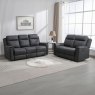 Fenton Electric Reclining 2 Seater + 3 Seater Sofa Fabric Gunmetal Lifestyle