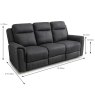 Fenton Electric Reclining 2 Seater + 3 Seater Sofa Fabric Gunmetal 3 Seater Dimensions