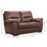 Novara 2 Seater Sofa Leather Category 13(S) Winchester Brown Dimensions