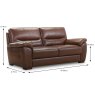 Novara 3 Seater Sofa Leather Category 13(S) Winchester Brown Dimensions
