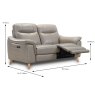 Fossano Electric Reclining 2 Seater Sofa Leather Category 13(S) Mocha Dimensions