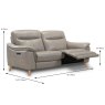 Fossano Electric Reclining 3 Seater & 2 Seater Sofas Leather Category 13(S) Mocha 3 Seater Dimension