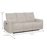 Kasia 3 Seater Electric Reclining Zero Gravity Sofa Fabric Taupe Dimensions