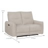 Kasia 2 Seater Electric Reclining Zero Gravity Sofa Fabric Taupe Dimensions