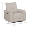 Kasia Electric Reclining Zero Gravity Armchair Fabric Taupe Dimensions