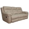 Holstein 3 Seater Manual Reclining Sofa Faux Suede Beige 