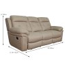 Holstein 3 Seater Manual Reclining Sofa Faux Suede Beige Dimensions