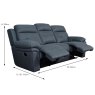 Holstein 3 Seater Manual Reclining Sofa Faux Suede Navy Blue Dimensions