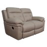 Holstein 2 Seater Manual Reclining Sofa Faux Suede Beige
