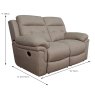 Holstein 2 Seater Manual Reclining Sofa Faux Suede Beige Dimensions
