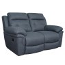 Holstein 2 Seater Manual Reclining Sofa Faux Suede Navy Blue