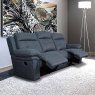 Holstein 2 Seater Manual Reclining Sofa Faux Suede Navy Blue Lifestyle