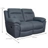 Holstein 2 Seater Manual Reclining Sofa Faux Suede Navy Blue Dimensions