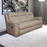 Holstein Manual Reclining Armchair Faux Suede Beige Lifestyle
