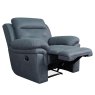 Holstein Manual Reclining Armchair Faux Suede Navy Blue