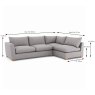 Caspian Modular 4+ Seater Corner Sofa LHF Fabric A Dimensions