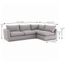 Caspian Modular 4+ Seater Corner Sofa LHF Fabric A Dimensions
