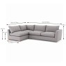 Caspian Modular 4+ Seater Corner Sofa RHF Fabric A Dimensions