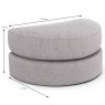 Caspian Cuddler Footstool Fabric A Dimensions