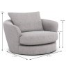 Caspian Cuddler Swivel Armchair Fabric A Dimensions
